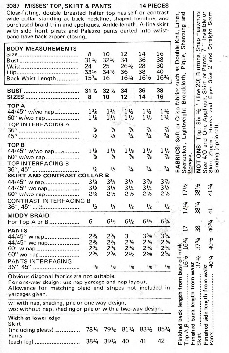 Screenshot 2021-07-07 at 19-36-40 Vintage Butterick 3087 Sewing Pattern Women’s Misses’ Etsy