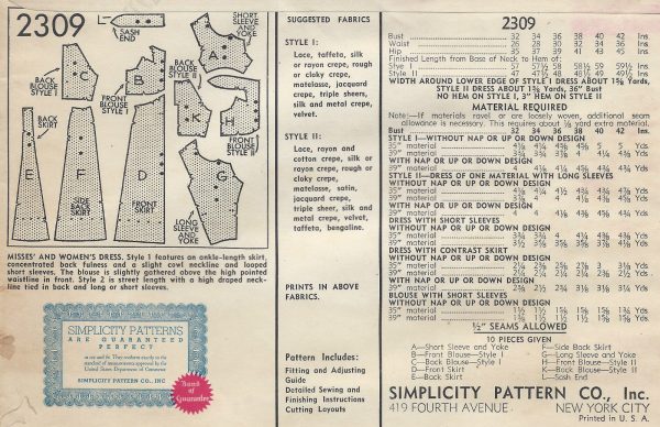 1930s-Vintage-Sewing-Pattern-B36-DRESS-1297-251584260860-2