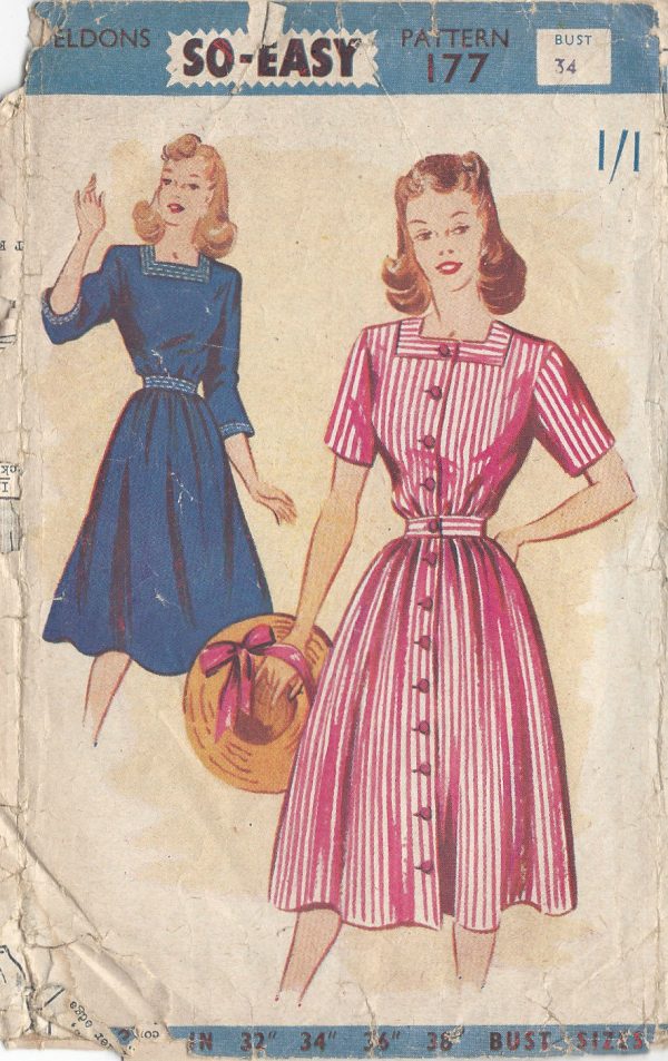 1940s-Vintage-Sewing-Pattern-B34-DRESS-R737-251175005660