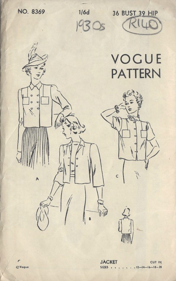 1940s-Vintage-VOGUE-Sewing-Pattern-B36-JACKET-R140-251166080790