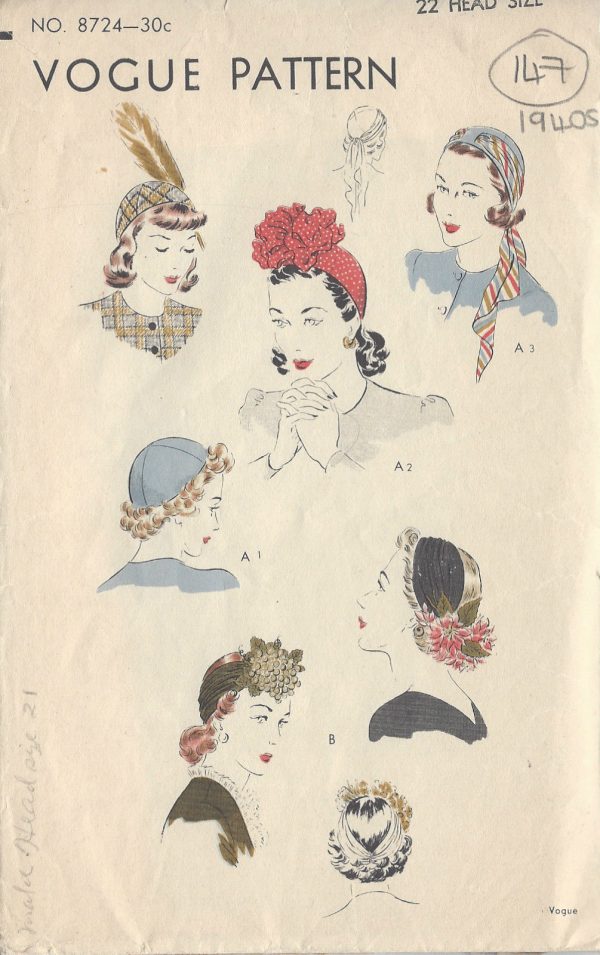 1940s-Vintage-VOGUE-Sewing-Pattern-HAT-S22-147-251147620300