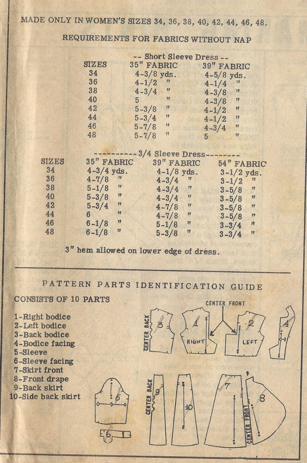 1940s-WW2-Vintage-Sewing-Pattern-B38-DRESS-1356-By-MARIAN-MARTIN-251728577130-2