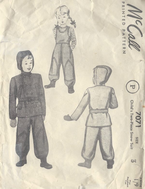 1947-Childrens-Vintage-Sewing-Pattern-S3-C22-SNOW-SUIT-JACKET-C2-251567899330