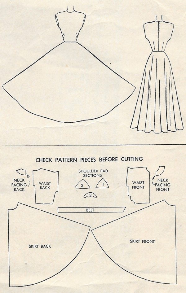 1948-Vintage-Sewing-Pattern-B32-EVENING-DRESS-R149-251144392190-2