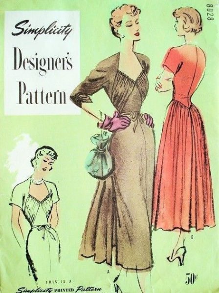 1949-Vintage-Sewing-Pattern-B34-DRESS-1762-252701337690-4