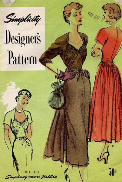 1949-Vintage-Sewing-Pattern-B34-DRESS-1762-252701337690
