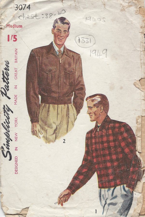 1949-Vintage-Sewing-Pattern-C38-40-MENS-JACKET-LUMBER-JACKET-1331-251668215370