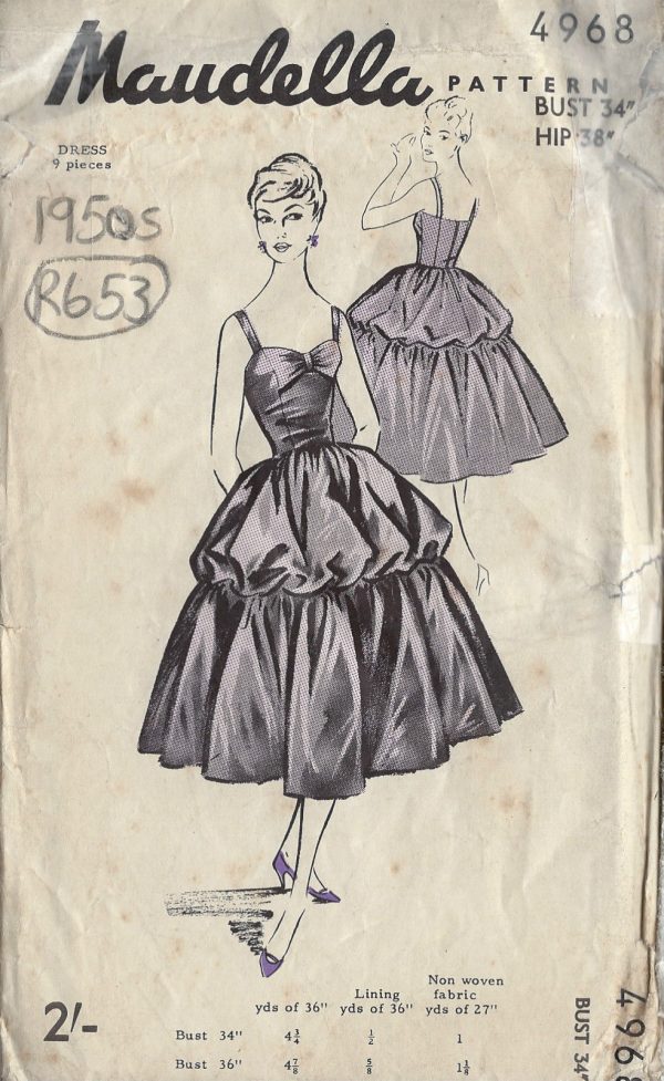 1950s-Vintage-Sewing-Pattern-B34-DRESS-R653-251176094660