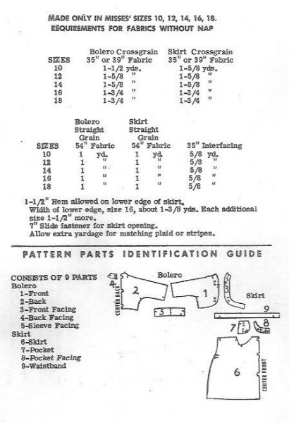 1950s-Vintage-Sewing-Pattern-B34-PENCIL-SKIRT-BOLERO-JACKET-R869-Anne-Adams-261166706220-2