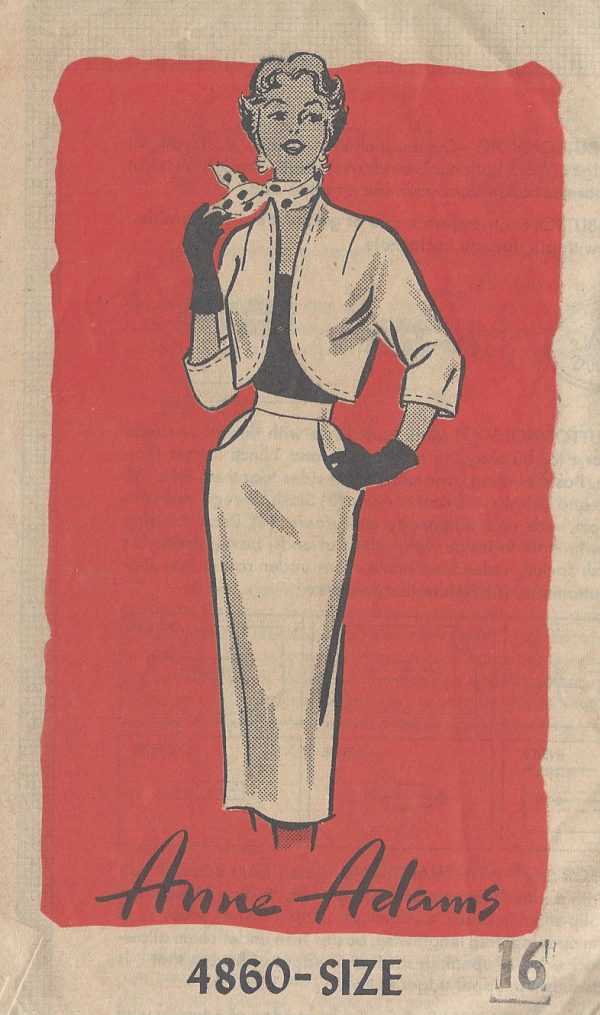 1950s-Vintage-Sewing-Pattern-B34-PENCIL-SKIRT-BOLERO-JACKET-R869-Anne-Adams-261166706220