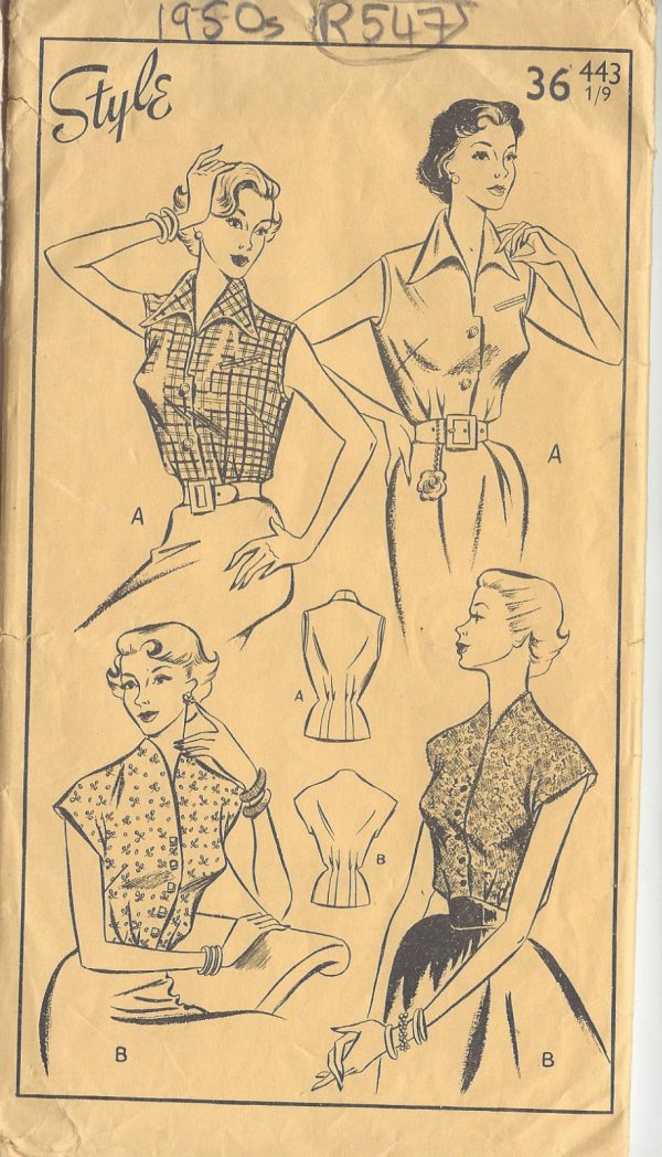 1950s-Vintage-Sewing-Pattern-BLOUSE-B36-R547-251150987500