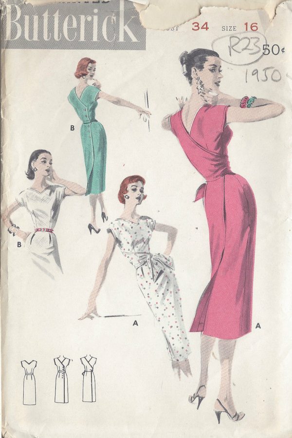 1950s-Vintage-Sewing-Pattern-DRESS-B34-R23-251144914250