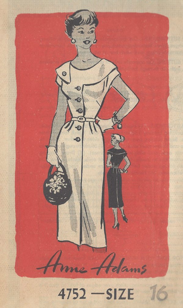 1950s-Vintage-Sewing-Pattern-DRESS-B34-R986-By-Anne-Adams-251275941310