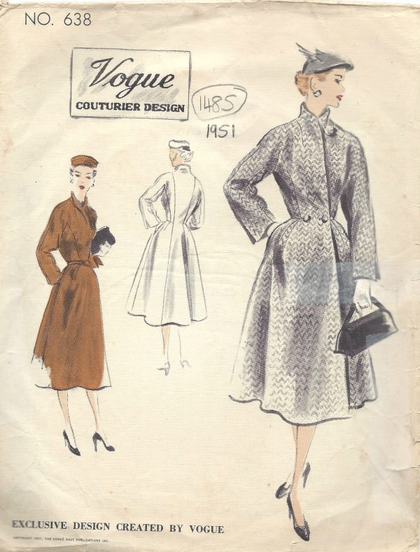 1951-Vintage-VOGUE-Sewing-Pattern-B38-COAT-1485-252075241850