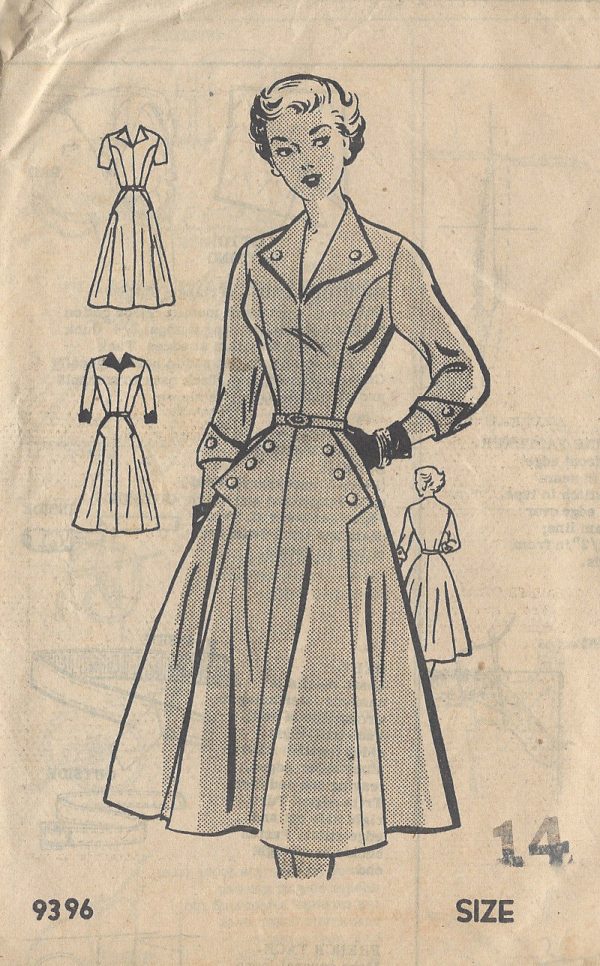1952-Vintage-Sewing-Pattern-B32-DRESS-R214-By-Marian-Martin-251164498900