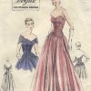 1953-Vintage-VOGUE-Sewing-Pattern-B32-EVENING-DRESSGOWN-E1306-251593808710