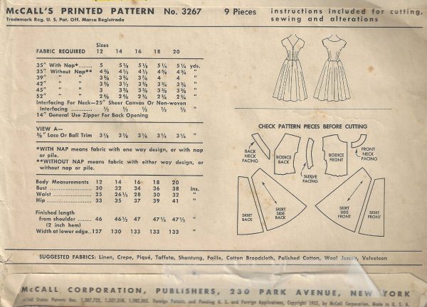 1955-Vintage-Sewing-Pattern-B30-DRESS-1562-252211537190-2