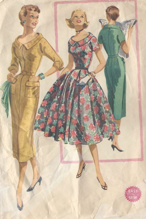 1955-Vintage-Sewing-Pattern-DRESS-B34-R600-251147146080