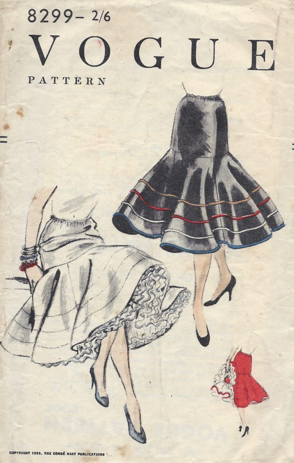 1955-Vintage-VOGUE-Sewing-Pattern-W24-30-SKIRT-PETTICOAT-ELASTIC-WAIST-1252R-262517767400