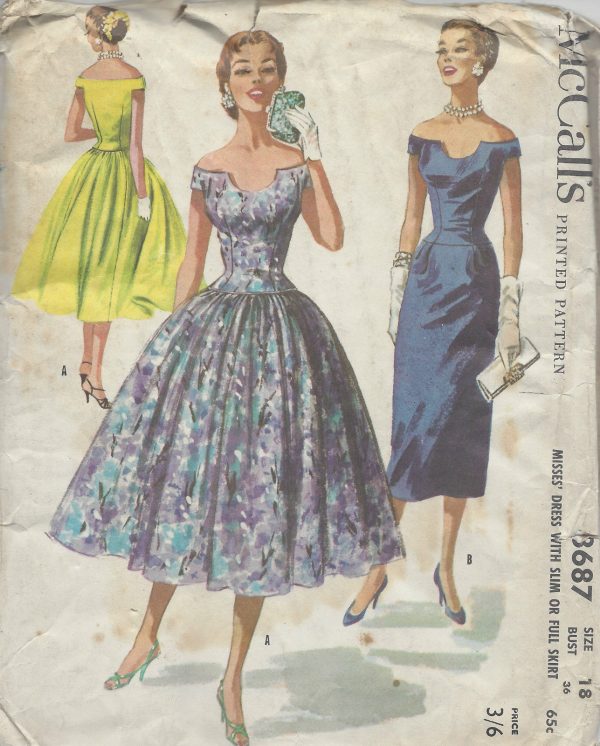 1956-Vintage-Sewing-Pattern-B36-DRESS-R962-261205127950