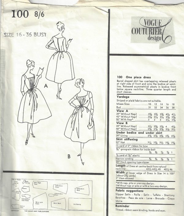 1957 Vintage Vogue Sewing Pattern 6 Dress 1590 By Ronald Paterson The Vintage Pattern Shop 1957 Vintage Vogue Sewing Pattern 6 Dress 1590 By Ronald Paterson The Vintage Pattern Shop