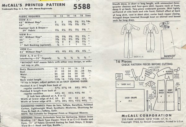 1960-Vintage-Sewing-Pattern-B36-DRESS-R422-251154346700-2