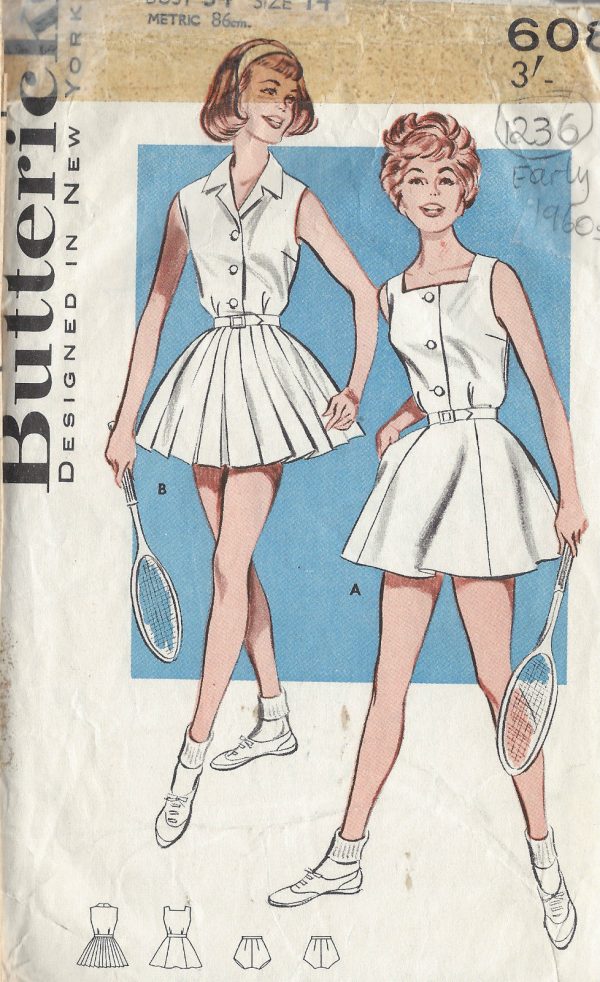 1960s-Vintage-Sewing-Pattern-B34-TENNIS-DRESS-1236-261457452520