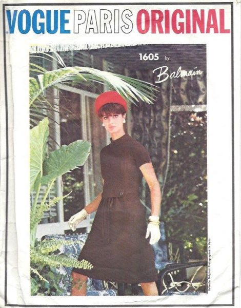 1960s-Vintage-VOGUE-Sewing-Pattern-B36-DRESS-1719-By-BALMAIN-262601104280