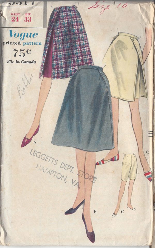 1961-Vintage-VOGUE-Sewing-Pattern-WAIST24-SKIRT-PANTS-R610-251149763860