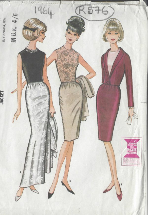 1964-Vintage-Sewing-Pattern-B34-DRESS-R576-251150208030