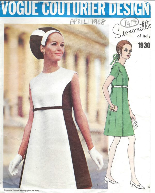 1968-Vintage-VOGUE-Sewing-Pattern-B38-DRESS-1417-SIMONETTA-of-ITALY-261940425250