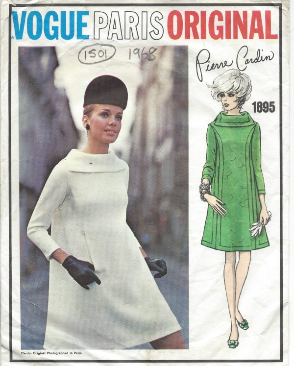 1968-Vintage-VOGUE-Sewing-Pattern-DRESS-B34-1501-By-Pierre-Cardin-262476196990