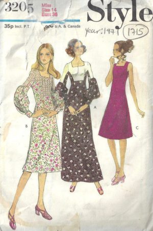 1970 S Vintage Vogue Sewing Motif B34 Robe de Soirée R905 Par Geoffrey Beene 