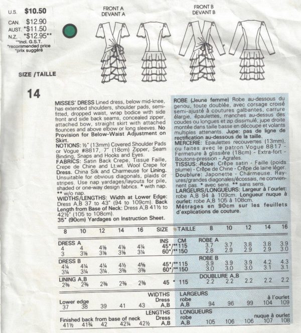 1987-Vintage-VOGUE-Sewing-Pattern-DRESS-B36-1690-By-BELLVILLE-SASSOON-262557539890-2