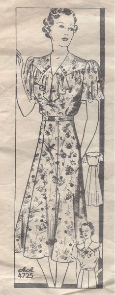1930s-Vintage-Sewing-Pattern-DRESS-B38-16-By-ANNE-ADAMS-251152779291