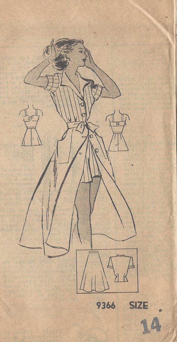 1940s-Vintage-Sewing-Pattern-B32-SKIRT-BLOUSE-SHORTS-BRA-R720-MARIAN-MARTIN-251174611501