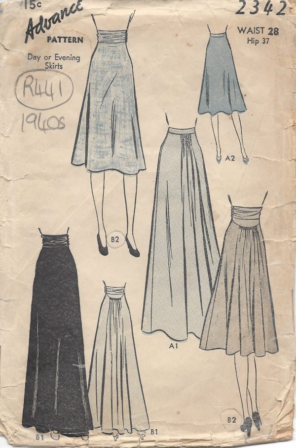1940s-Vintage-Sewing-Pattern-SKIRT-W28-R441-251147052701