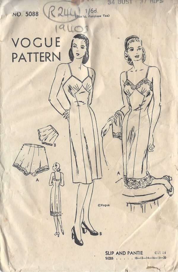 1940s-Vintage-VOGUE-Sewing-Pattern-B34-SLIP-PANTIE-R244-251157385111