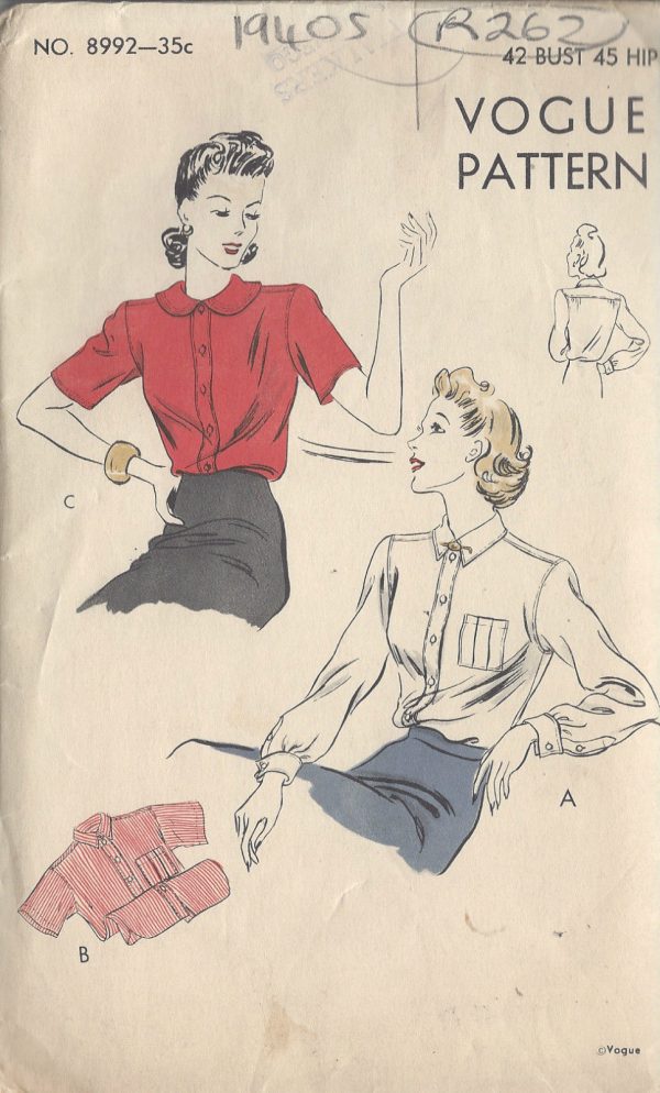 1940s-Vintage-VOGUE-Sewing-Pattern-BLOUSE-B42-R262-251143210741