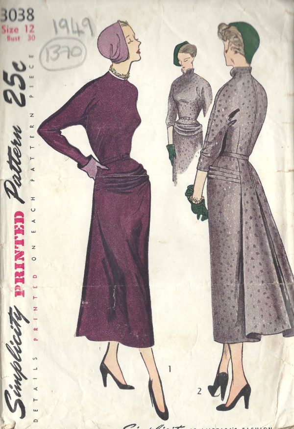 1949-Vintage-Sewing-Pattern-B30-DRESS-1370-251774832991