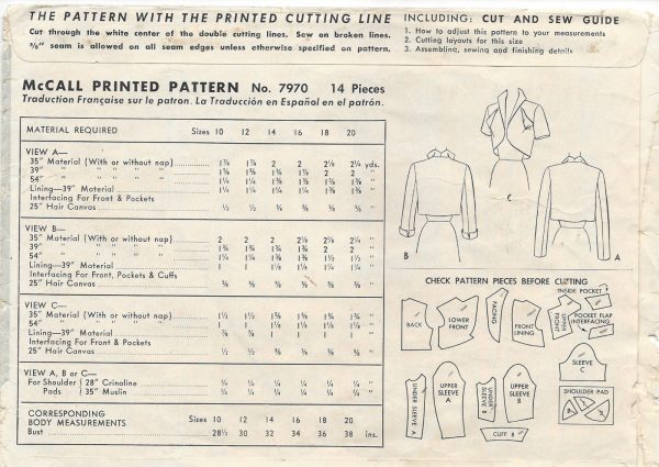 1950-Vintage-Sewing-Pattern-B36-BOLERO-JACKET-R897-251234932151-2