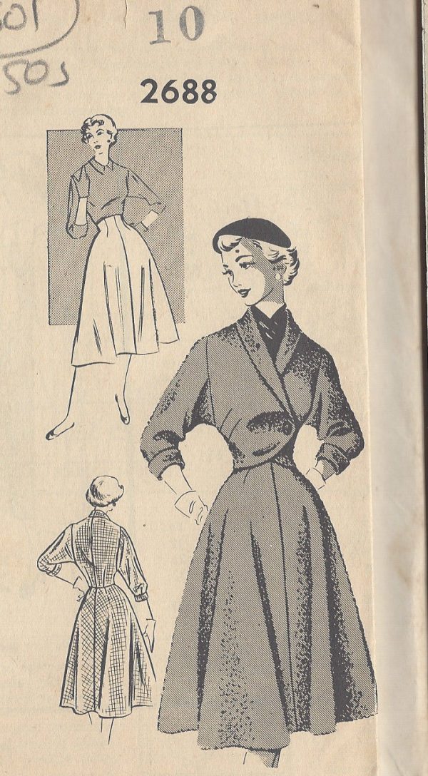 1950s-Vintage-Sewing-Pattern-B28-SKIRT-BOLERO-JACKET-R301-251162286251