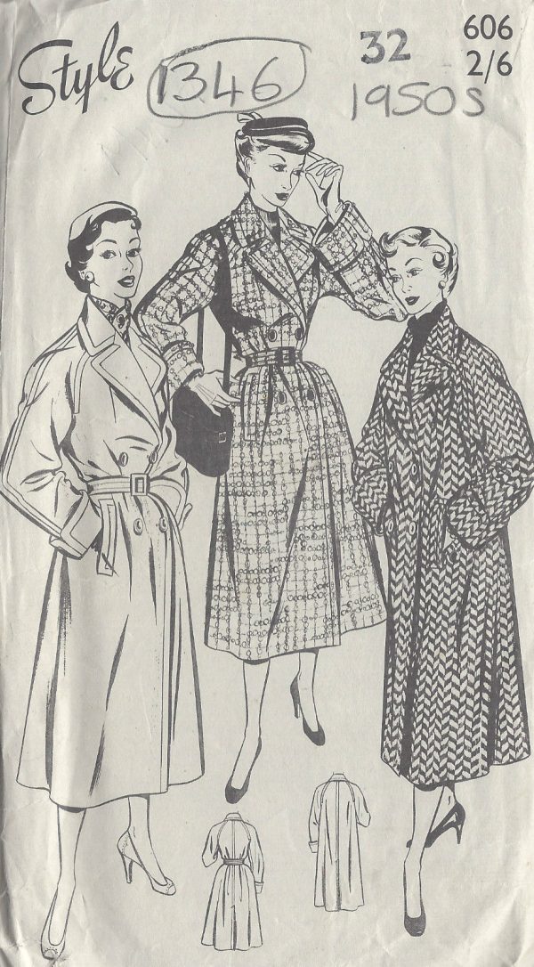 1950s-Vintage-Sewing-Pattern-B32-COAT-1346-251707645131