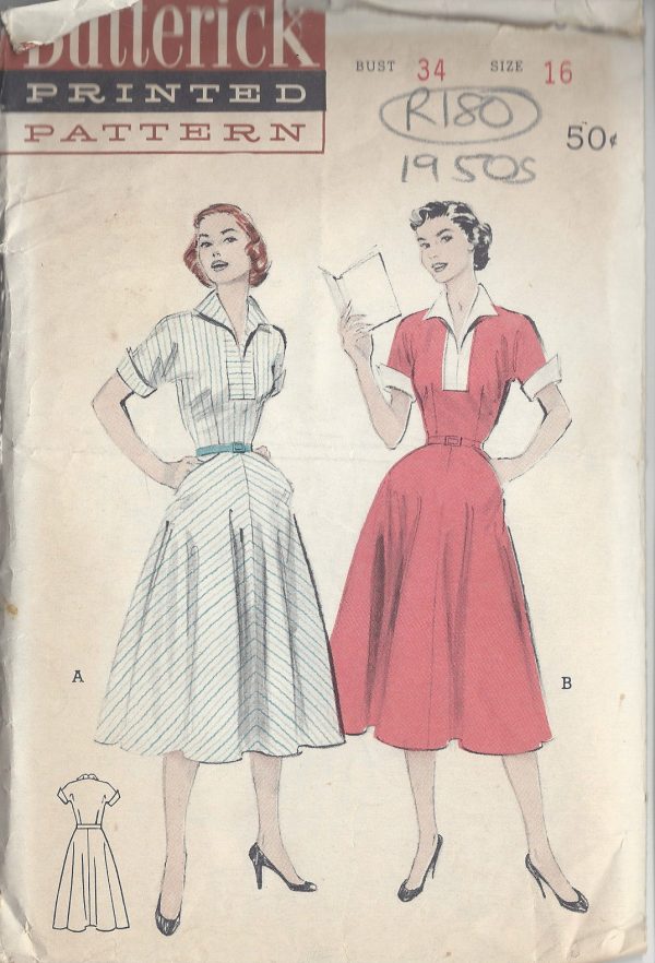 1950s-Vintage-Sewing-Pattern-B34-DRESS-R180-251163991641