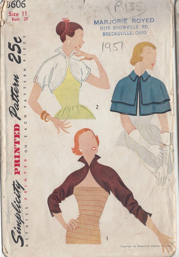 1951-Vintage-Sewing-Pattern-CAPE-BOLERO-B29-R135-251144401431
