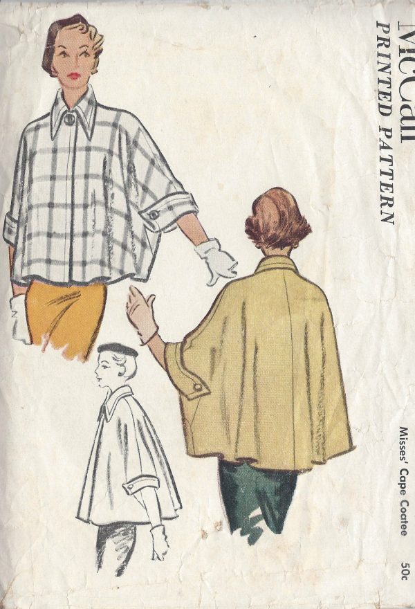 1951-Vintage-Sewing-Pattern-CAPE-COATEE-B32-34-MEDIUM-R781-251188825661