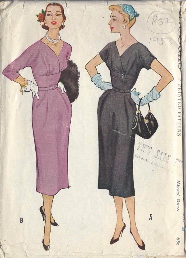 1953-Vintage-Sewing-Pattern-B34-DRESS-R57-251172276311