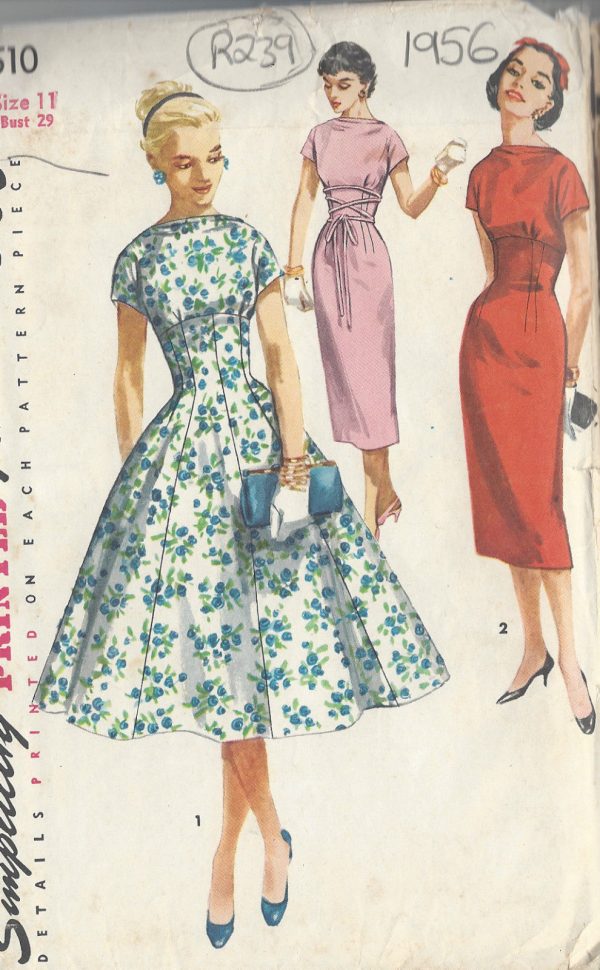 1956-Vintage-Sewing-Pattern-B29-DRESS-R239-251161526331