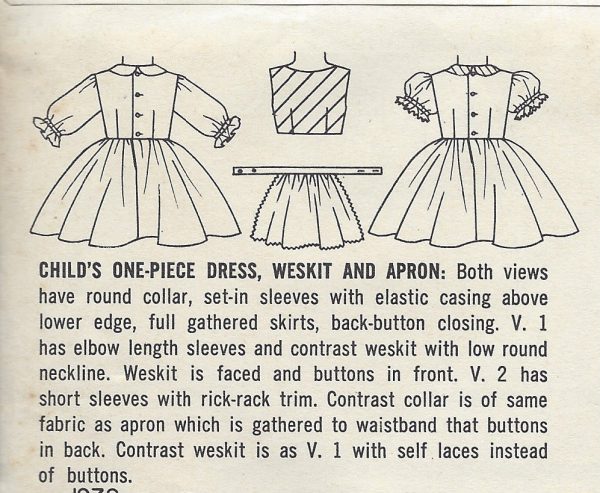 1957-Childrens-Vintage-Sewing-Pattern-S3-C22-DRESS-WESKIT-APRON-C5-251568165261-2