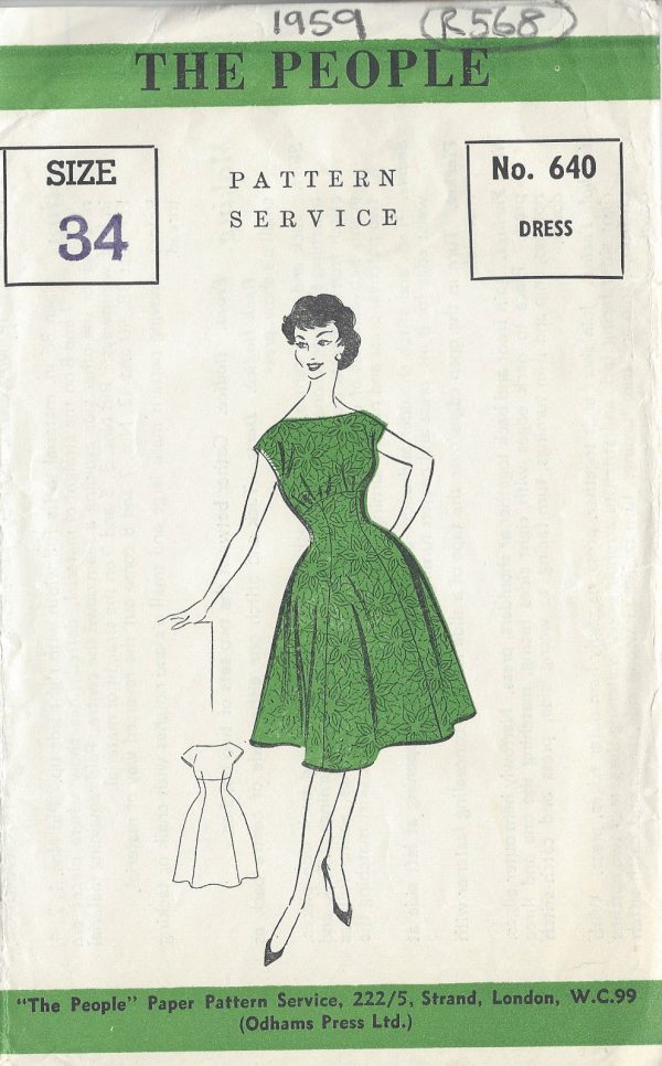 1959-Vintage-Sewing-Pattern-DRESS-B34-R568-251150204231